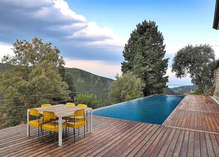 Luxury Minimalist Pool Seaview Liguria